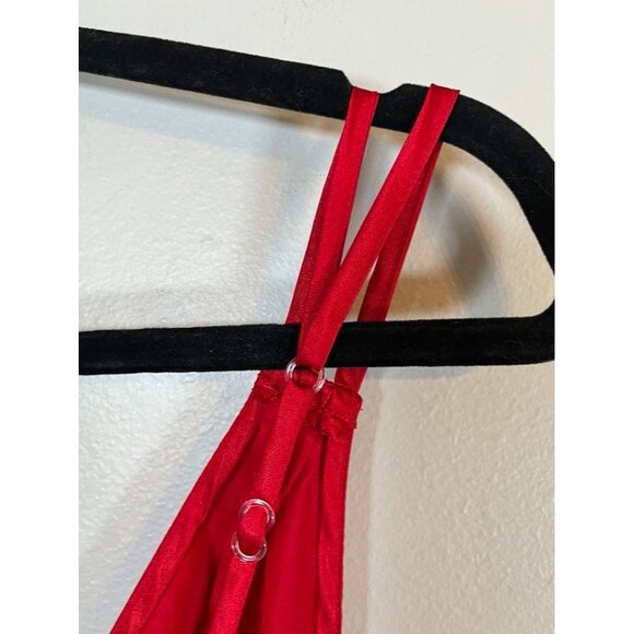 Retro Lace Tank Slip Dress M Red Babydoll Sexy Fairy Regency Romantic Vampire - Picture 7 of 12